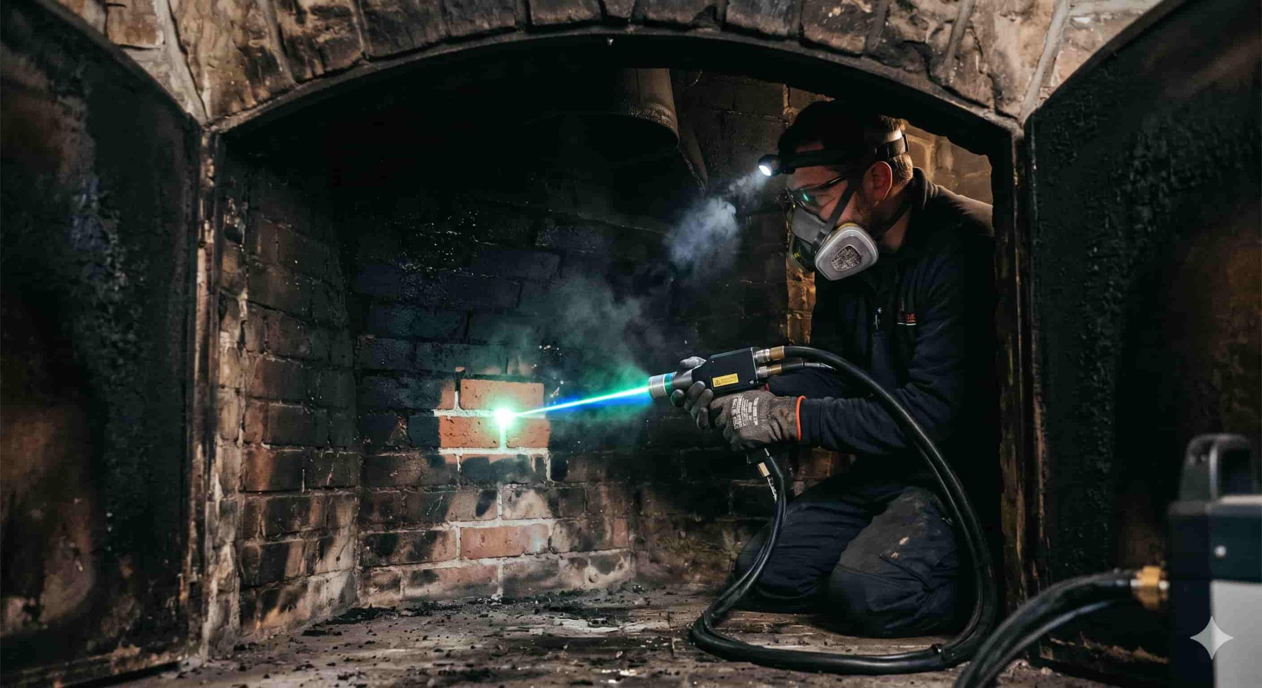 Fjerne sot fra peis med laser i Oslo — vedovn og peisinnsats